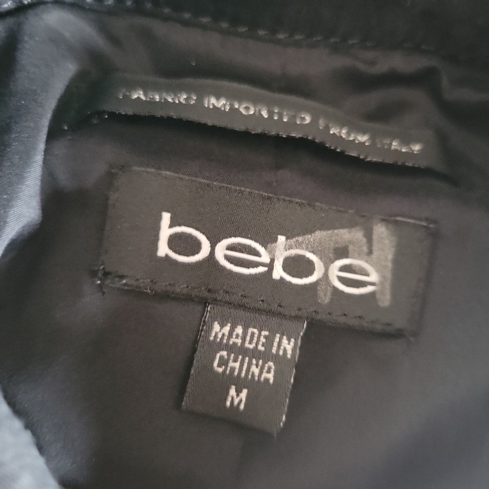 Bebe Black Denim Vest- Missing Belt Women's Size M - Picture 5 of 5